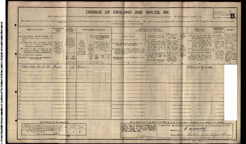 Nichols (Charlotte) 1911 Census